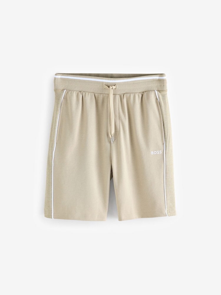 BOSS Cream Side Panel Detail Logo Shorts - Image 1 of 1