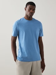 BOSS Blue Regular Fit Thompson Logo 100% Cotton T-Shirt - Image 1 of 4