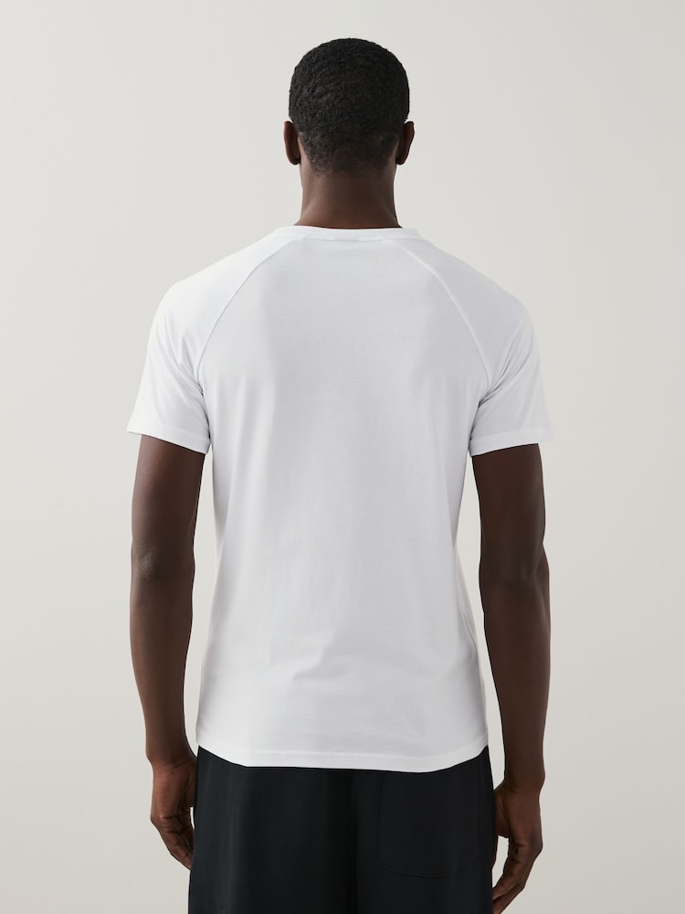 BOSS White Slim-Fit Logo 100% Cotton T-Shirt - Image 2 of 4 BOSS White Slim-Fit Logo 100% Cotton T-Shirt - Image 2 of 4