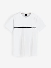 Белый - Зауженная футболка из 100% хлопка с логотипом BOSS - Image 4 of 4