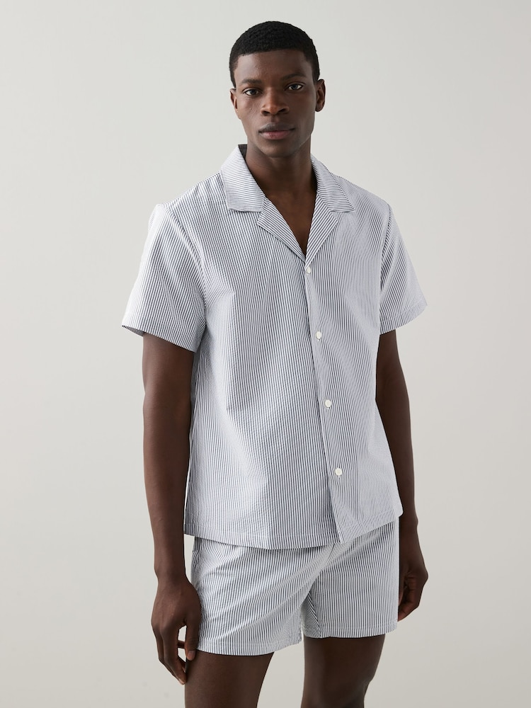 BOSS Blue Stripe Shirt - Image 1 of 4