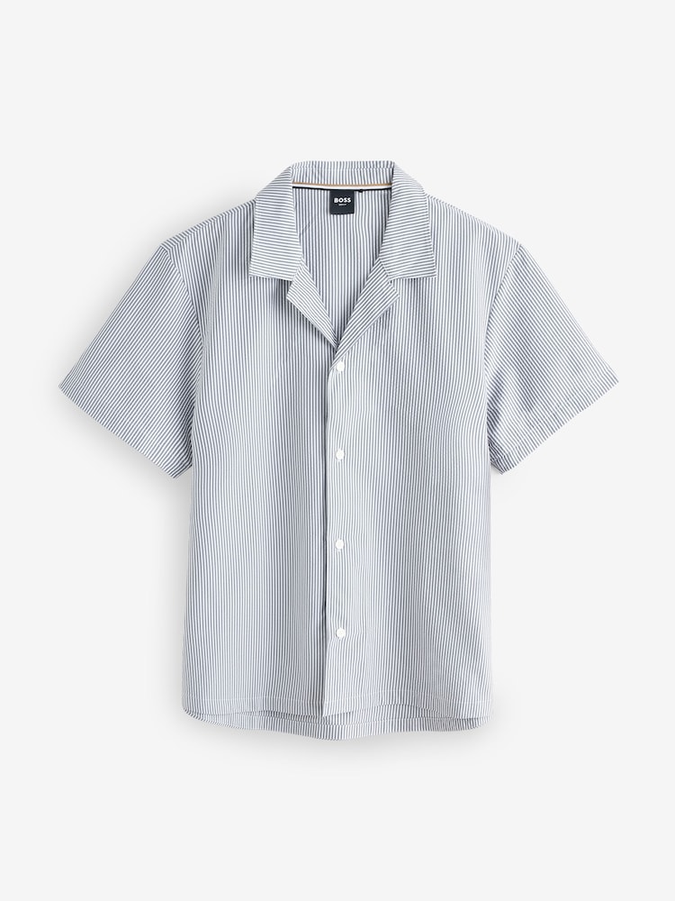 BOSS Blue Stripe Shirt - Image 4 of 4