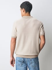 BOSS Beige Trophy Neck Polo Shirt - Image 2 of 5