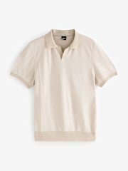 BOSS Beige Trophy Neck Polo Shirt - Image 5 of 5