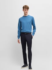 BOSS Blue Asac Regular-Fit Logo Jumper - Image 3 of 5