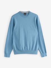 BOSS Blue Asac Regular-Fit Logo Jumper - Image 5 of 5