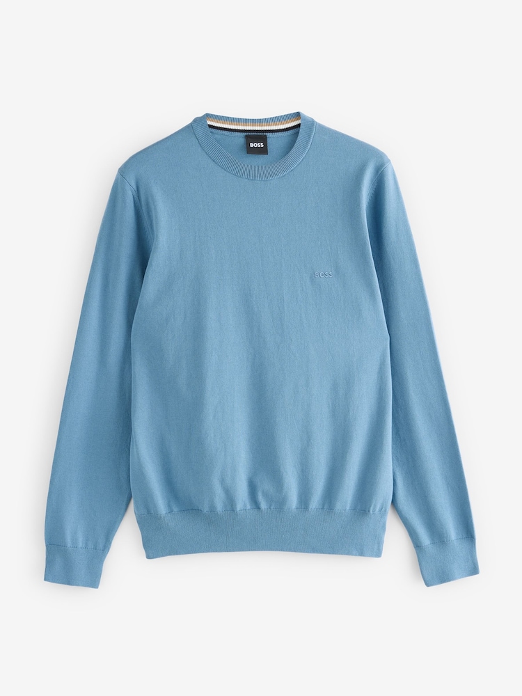 BOSS Blue Asac Regular-Fit Logo Jumper - Image 5 of 5