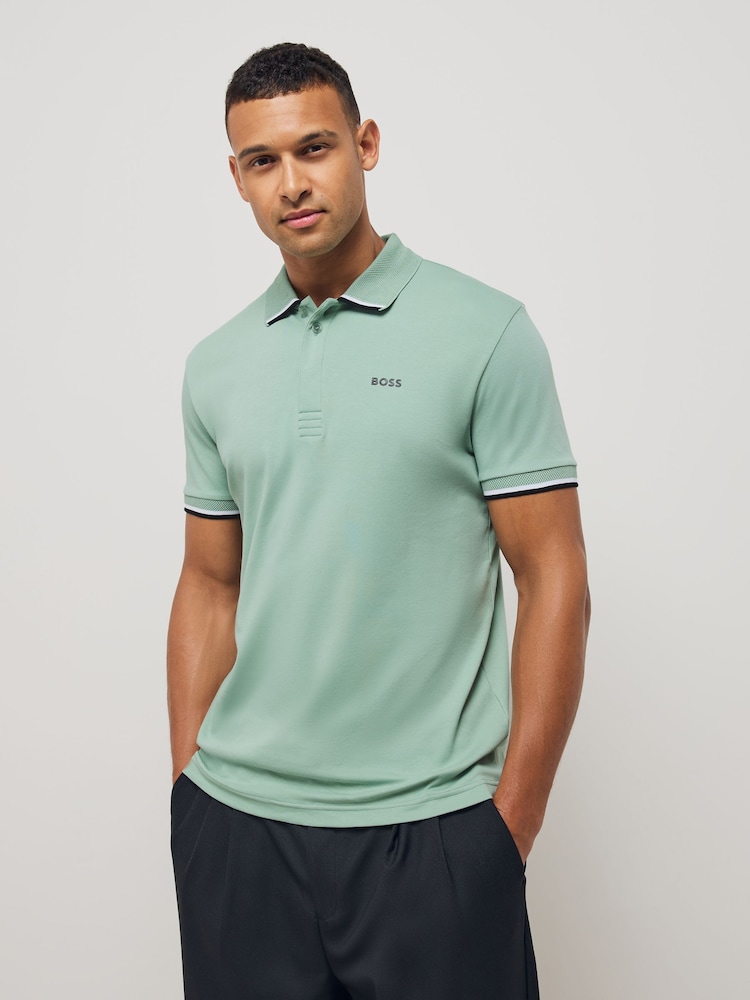 BOSS Green Regular-Fit Paddy Hidden Placket Polo Shirt - Image 1 of 3