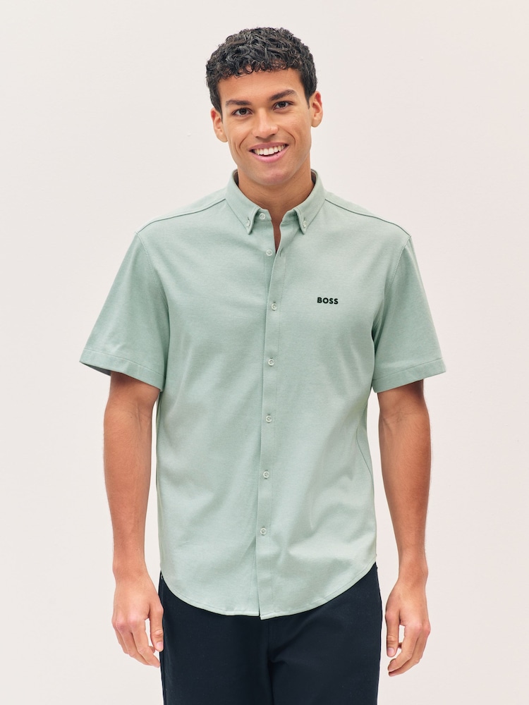 BOSS Green Regular Fit Short Sleeve 100% Cotton Shirt - Image 1 of 1