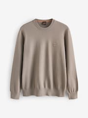 BOSS Brown Regular-Fit Kanovano Box Logo Jumper - Image 1 of 1