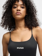 HUGO Black Logo Squareneck Swimsuit - Image 4 of 5