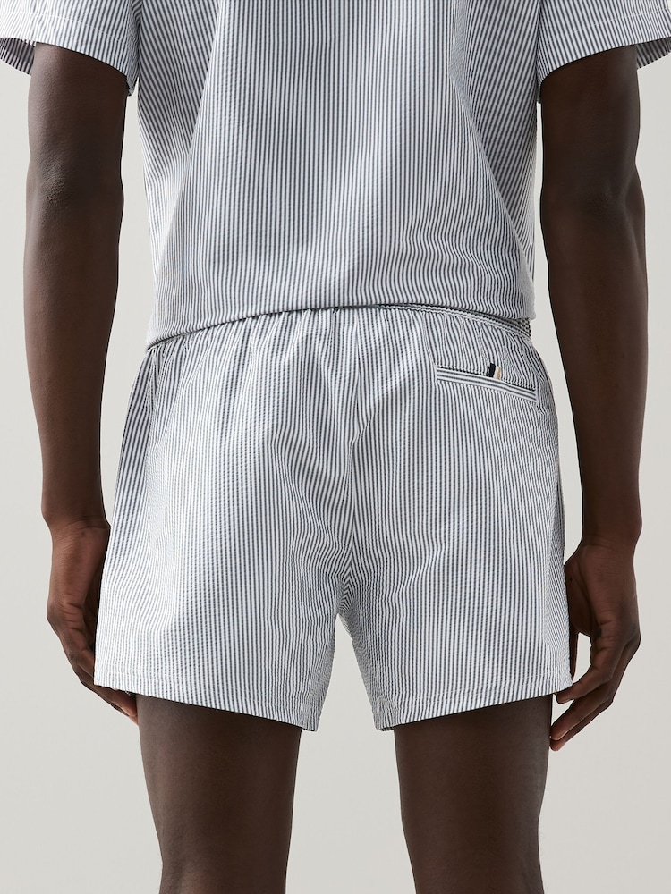 BOSS Blue Stripe Swim Shorts - Image 2 of 9