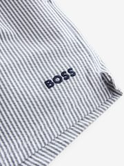 BOSS Blue Stripe Swim Shorts - Image 8 of 9