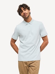 BOSS Blue Regular Fit Logo 100% Cotton Polo Shirt - Image 1 of 4