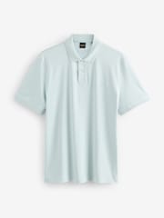 BOSS Blue Regular Fit Logo 100% Cotton Polo Shirt - Image 4 of 4