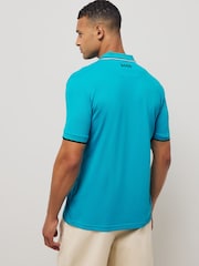 BOSS Blue Paddy Pro Tipped Collar Polo Shirt - Image 2 of 7
