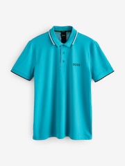 BOSS Blue Paddy Pro Tipped Collar Polo Shirt - Image 5 of 7