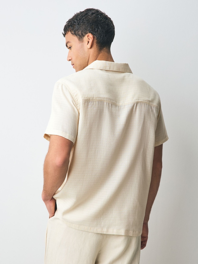 BOSS Cream Vida 100% Cotton Shirt - Image 2 of 4 BOSS Cream Vida 100% Cotton Shirt - Image 2 of 4
