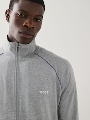 BOSS Grey Regular Fit Zip Through Jacket - Image 3 of 4