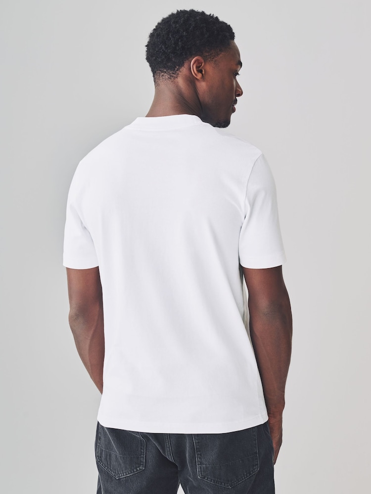 BOSS White Relaxed Fit Graphic 100% Cotton T-Shirt - Image 2 of 5