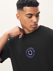 HUGO Black 100% Cotton Smiley Face Logo T-Shirt - Image 5 of 7