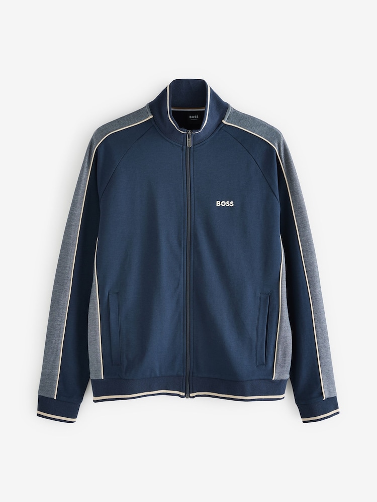 BOSS Blue Zip Through Logo Jacket - Image 1 of 1