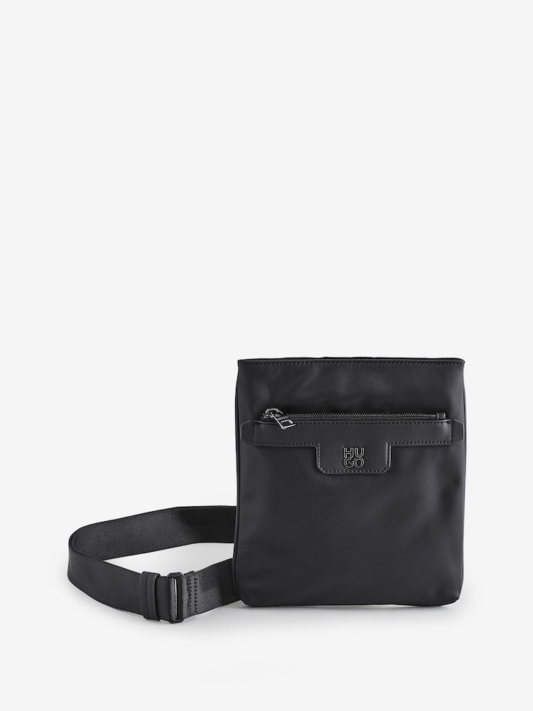 HUGO Black Stacked Logo Envelope Bag - Image 1 of 5