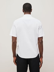 BOSS White Regular Fit Short Sleeve 100% Cotton Shirt - Image 2 of 5