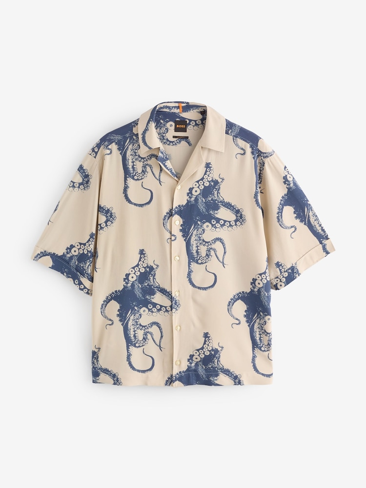 BOSS Brown Regular Fit Short Sleeve Shirt - Image 1 of 1