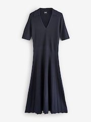 BOSS Blue Knitted V-Neck Maxi Dress - Image 1 of 1