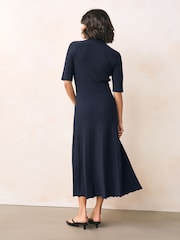 BOSS Blue Knitted V-Neck Maxi Dress - Image 2 of 4