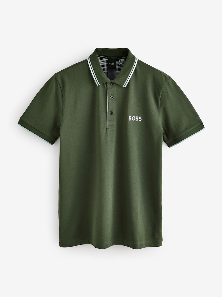 BOSS Green Paddy Pro Tipped Collar Polo Shirt - Image 5 of 5