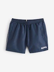 BOSS Blue Starfish Two Tone Logo Swim Shorts - Image 1 of 4