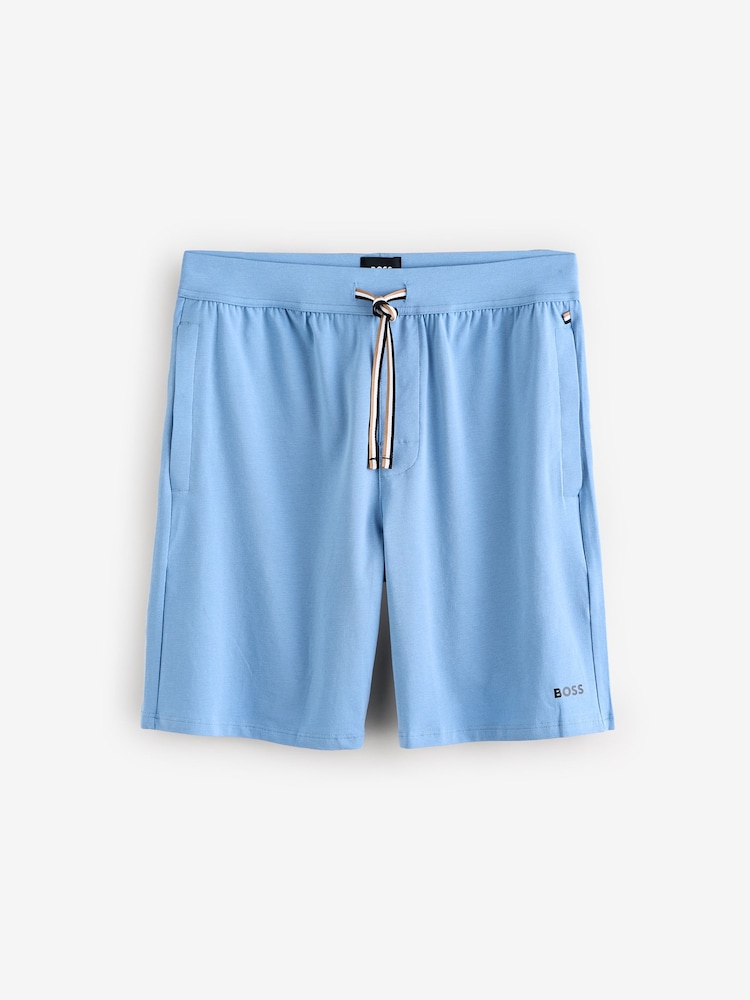 Синий - BOSS Unique Logo Shorts - Image 1 of 1