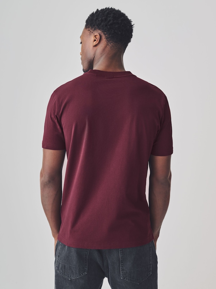BOSS Burgundy Regular Fit Logo T-Shirt - Image 1 of 5