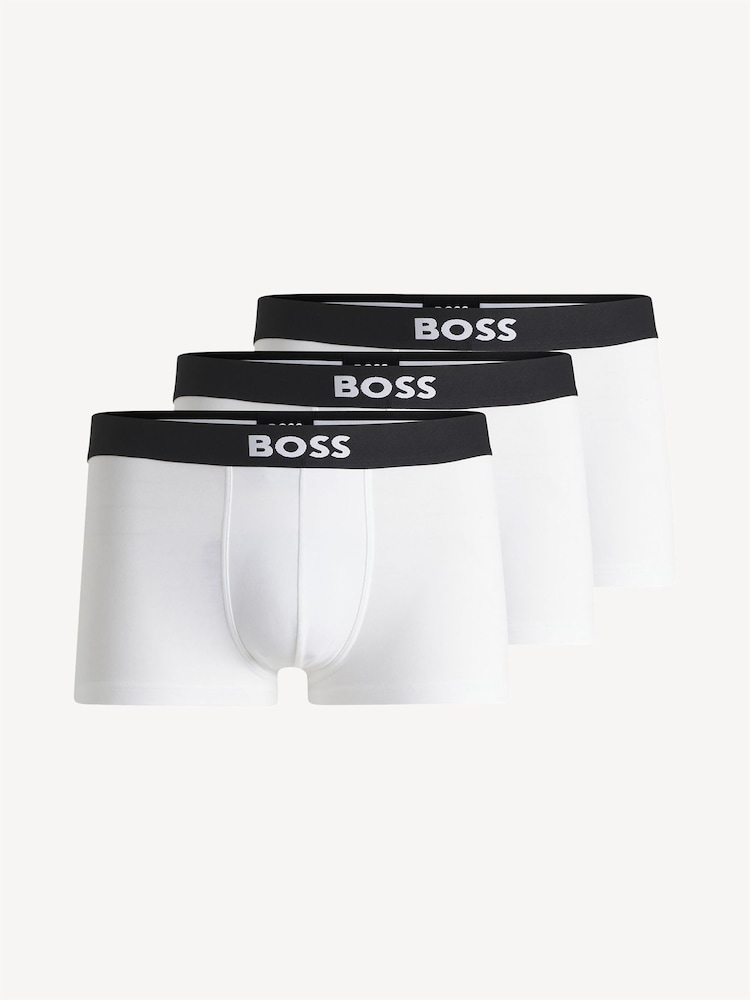 BOSS ONE White Logo Boxer Trunks 3 Pack - Image 1 of 5