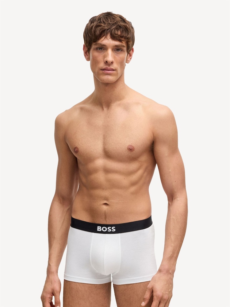 BOSS ONE White Logo Boxer Trunks 3 Pack - Image 2 of 5