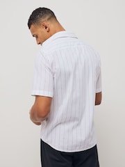 BOSS White Regular Fit Short Sleeve 100% Cotton Shirt - Image 2 of 4