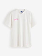 HUGO White Oversize Fit Vintage Logo 100% Cotton T-Shirt - Image 7 of 8