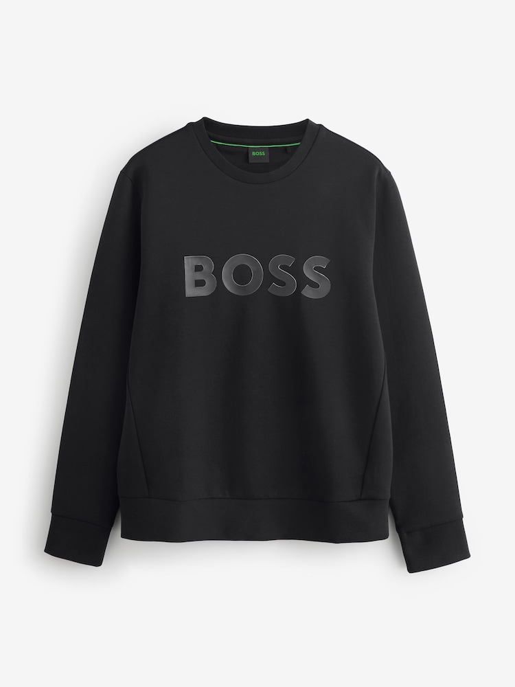 BOSS Black Regular-Fit Logo Sweatshirt - Image 3 of 3 BOSS Black Regular-Fit Logo Sweatshirt - Image 3 of 3