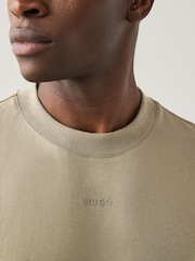HUGO Brown Relaxed-Fit 100% Cotton T-Shirt - Image 3 of 4