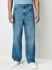 HUGO Blue Straight Leg Stretch Denim 100% Cotton Jeans - Image 1 of 5
