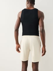 BOSS White Unique Logo Shorts - Image 2 of 6