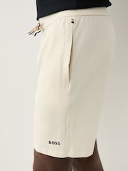 BOSS White Unique Logo Shorts - Image 3 of 6