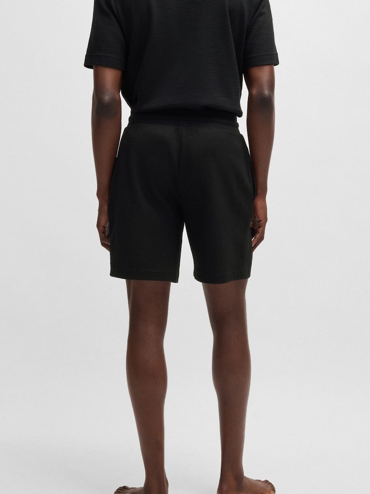 HUGO Black Waffle Shorts - Image 2 of 3