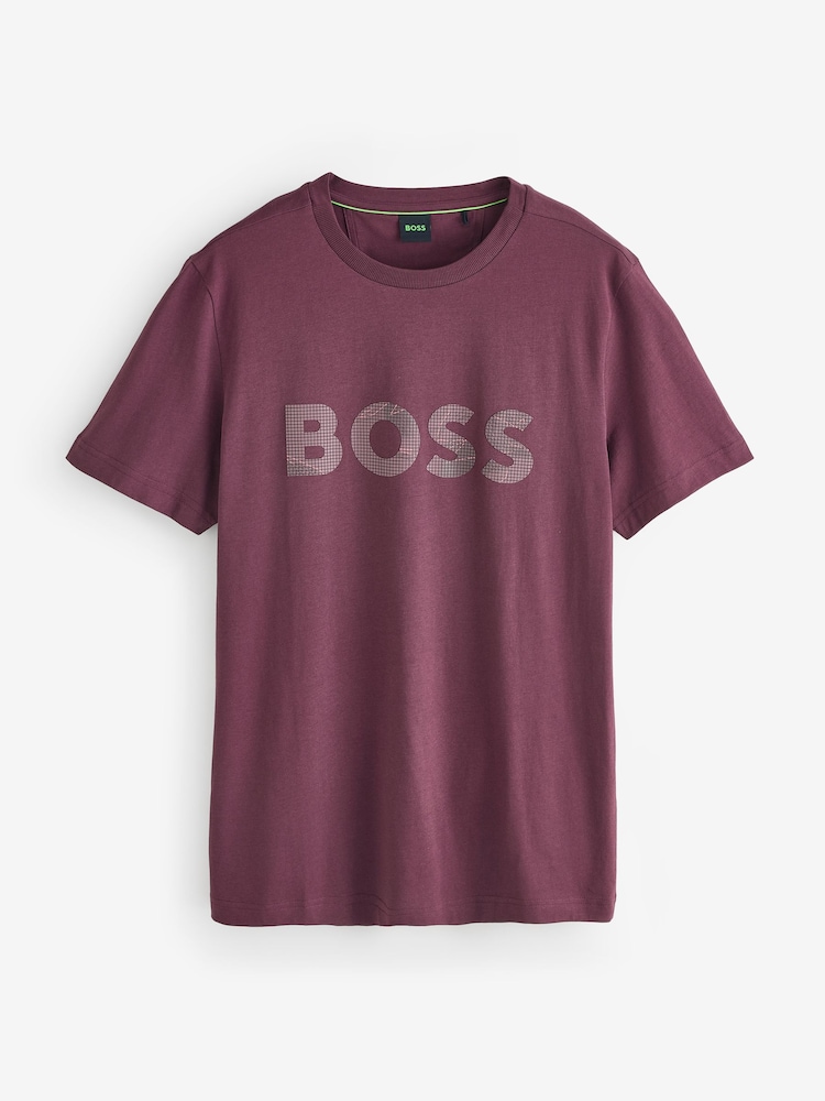 Vermelho - Camiseta BOSS Regular Fit com logotipo 100% algodão - Imagem 4 de 4