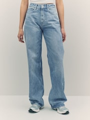 HUGO Blue Straight Leg Stretch Denim 100% Cotton Jeans - Image 1 of 5