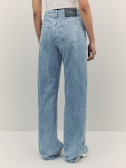 HUGO Blue Straight Leg Stretch Denim 100% Cotton Jeans - Image 2 of 5