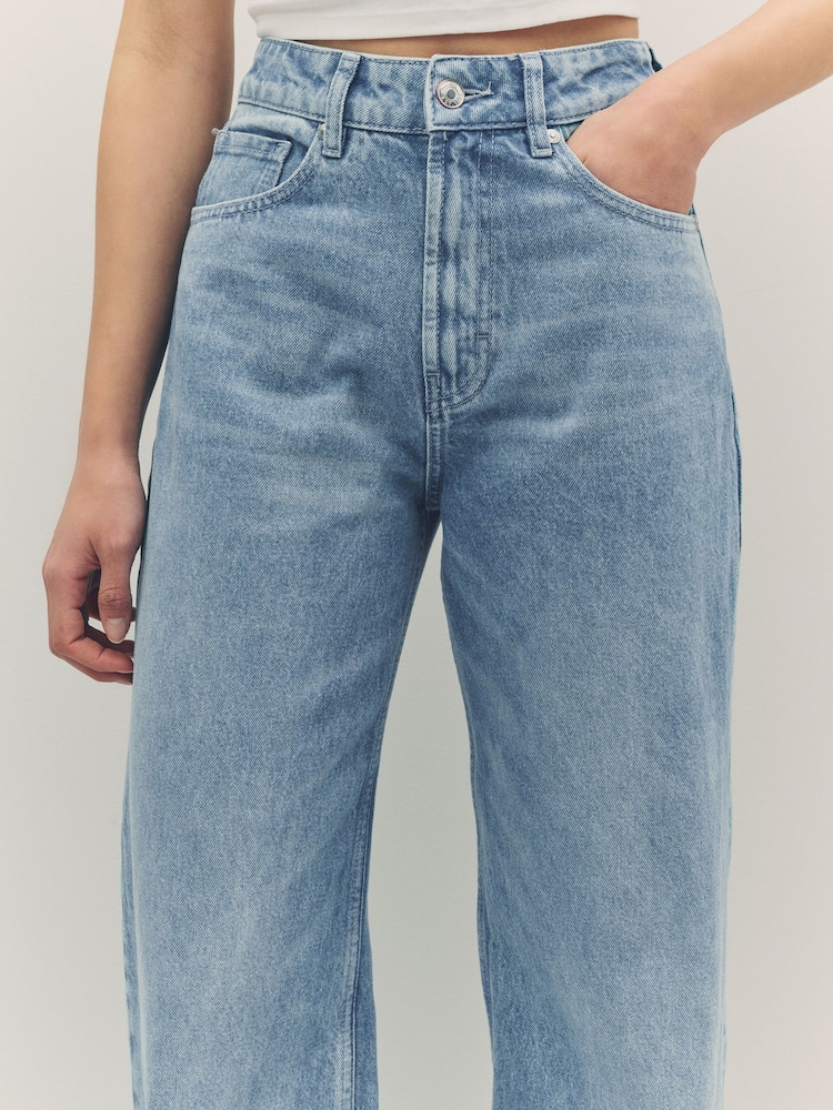 HUGO Blue Straight Leg Stretch Denim 100% Cotton Jeans - Image 3 of 5