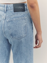 HUGO Blue Straight Leg Stretch Denim 100% Cotton Jeans - Image 4 of 5